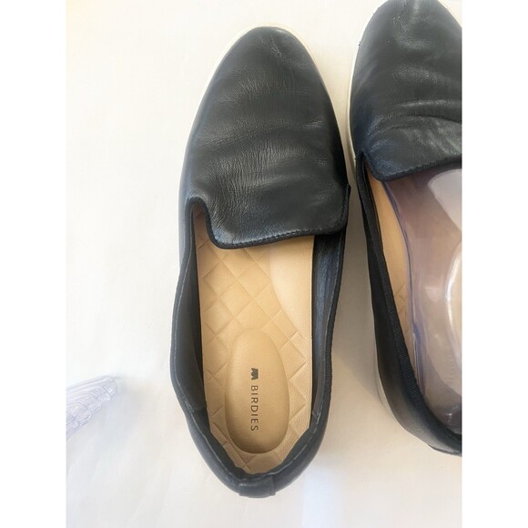 Birdies The Starling Size 9.5 Black Leather Flats Slip On Loafers Shoes Flats - Picture 5 of 8
